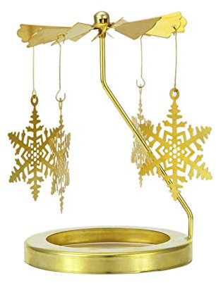 JAWSEU Rotierende Kerzenhalter, Spinning Kerzenhalter, Drehen Schneeflocke Teelicht Gold Karussell Dekoration Teelichthalter Kerzenhalter, Geburtstag, Hochzeit, Home Dekor.