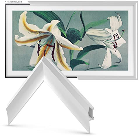 Deco Cadre TV en Alliage prismatique – Lunette Blanc Pur Compatible Uniquement avec Samsung The Frame TV (32, Compatible avec Cadre TV 2021-2022)