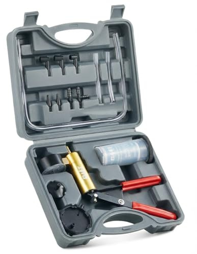 Orion Motor Tech Brake Bleeder Kit with Hand Vacuum Pump and Adapters, Brake Bleeding Kit for Brake Fluid Power Steering Fluid More, Vacuum Brake Bleeder Pump with Pressure Gauge