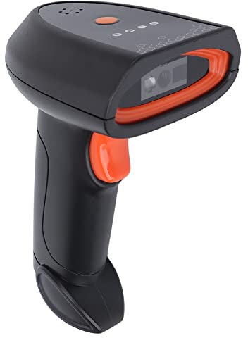 Barcode Scanner, Drahtloser Schnurloser Barcode Leser, 2D Barcode KI, Intelligenter Sprachübertragungsscanner mit Empfänger für Den Supermarkt