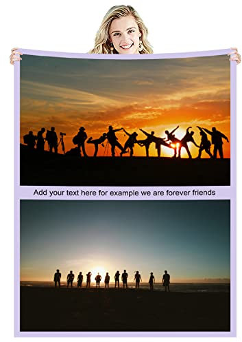 Zmkar Personalisierte Foto Decke Kuscheldecke FotoDecke Mit Eigenen Foto Text Benutzerdefinierte Geburtstag Hochzeit Geschenk Für Erwachsene Baby Haustier Familie Freunde (120x160cm, 2 Fotos)