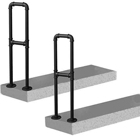 Treppenhandlauf Eingangsgeländer Geländer Handlauf Treppengeländer Außen Innen Treppenhaus Brüstung Balustrade Stange für Bodenmontage passt 1 Stufen Mattschwarz (Size : 100cm)