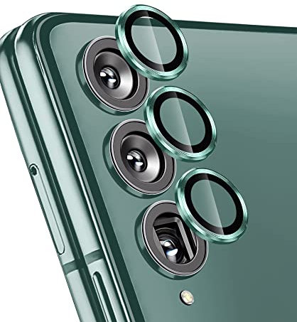 GIOPUEY [Full Protection] Camera Lens Protector Compatible with Samsung Galaxy Z Fold 4,[Double protection] Metal + Tempered Glass, Camera Protector for Samsung Galaxy Z Fold 4 - green
