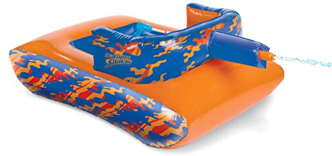 Nerf Super Soaker Megaforce Battle Tank Ride-On – Inflatable Pool Float with Pool-Fed Mega Water Blaster