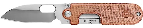Fox Black Knives Bean Gen2 BF-719MIN 440C Steel and Natural Micarta Pocket Knife