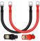 2 Pezzi 2AWG Cavo Batteria Kit,35mm² 34.5cm Cavi Inverter Batteria,Rosso e Nero Cavo Batteria con Occhielli,Cavo Cavi Rame Batteria Auto+1 Paio di Connettori di Batteria Terminali,per Energia Solare