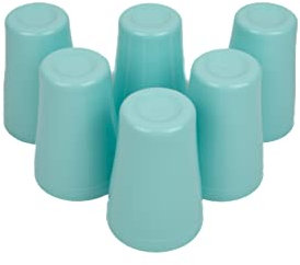 Buzztrove Unbreakable Reusable Plastic Cups Durable Plastic Drinking Cups Tumblers Set for Kitchen Outdoor Parties Picnics BBQ’s Travel Dishwasher & Microwave Safe (Set of 6) (420ml, Turquoise)