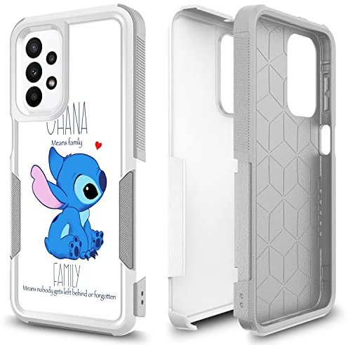 Candykisscase Schutzhülle für Samsung Galaxy A23 5G, Ohana bedeutet Familienmuster, Stoßdämpfung, hartes PC und inneres Silikon-Hybrid-Hybrid-Schutzhülle für Samsung Galaxy A23 4G/5G