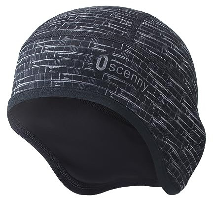 Oscenny Cycling Cap Under Helmet,Running Cap,Stretch Soft Wind-Proof for Outdoor Sports Motorcycle,ski,Football,Running Skull Cap Beanie,Men Women Autumn Winter (Black-Multi)