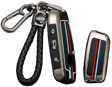 ontto Coque de clé de Voiture en métal pour BMW X1 X7 M Sport 223i iX40 iX50 xDrive i4 IX1 série 740LI G07 XM I7 2022-2023 Noir