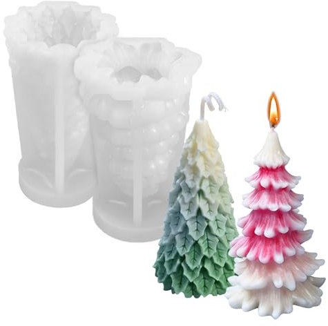 Molde de silicona para árbol de Navidad, moldes de velas 3D, molde hecho a mano para hacer velas de aromaterapia, cera, jabón, hormigón, arcilla, manualidades, decoración de fiesta en el hogar,