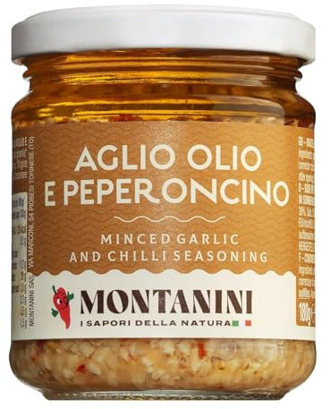 Montanini | Gehackter Knoblauch mit Öl und Chili eingelegt, Aglio, olio e peperoncino