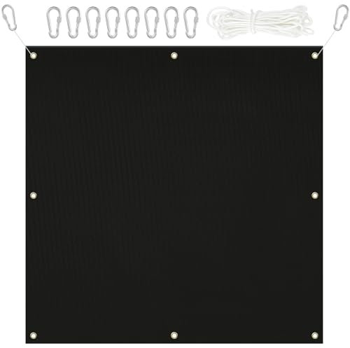 Silipull Bogenschießen-Rücklaufnetz, strapazierfähig, mit Seil und Haken, Schleudernetz für Hinterhof, Schießzubehör, 1,5 m x 1,5 m x 2 mm, 20,4 kg, Schwarz