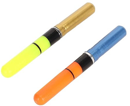 Nimomo Nachtfischen Leuchtstab, 2 Stück, Angel-Leuchtstäbe, LED-Leuchtstofflampen, Schwimmerstangenspitze, Leuchtstab mit Batterie für Nachtangeln im Freien, Rot und Grün