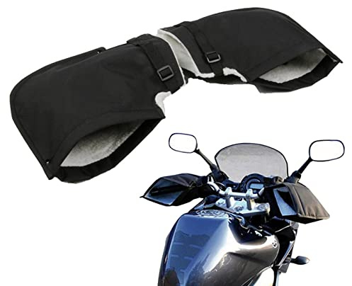 Fulenyi Gants de Moto Gants de Poignée Hiver épais Manchon Couvercle pour Motocyclette Vélo Cyclisme Scooter Gants Imperméable Guidon de Protection Gants Chauds Moto Coupe-Vent