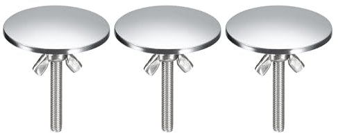 QUARKZMAN Couvercle Trou Robinet Bouchon Evier Cache Trou pour Évier de Cuisine, 3Pcs - Couvercle de Trou de Robinet en Alliage de Zinc, pour Lavabo, Plan Travail (Couleur Chrome Brillant)