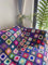 RISEON Handgefertigte quadratische Häkeldecke im Pullover-Stil, Häkeldecke, Mehrfarbig, Boho-Reiseakzent-Dekor, Überwurf für Sofa, Schmusetuch, Couch, Bett, Liege, Wohnzimmer, Schlafzimmer
