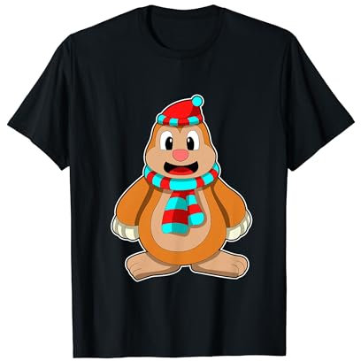 Maulwurf Winter Schal Mütze T-Shirt