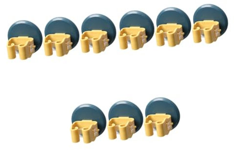 Cabilock 9 Piezas soporte para escoba soporte sin costura sin rastro abrazadera de trapeador abrazadera de ventosa fregar clip de trapeador titular de la fregona palo de escoba