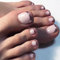 French False Toenails - 24 Pcs Glitter Tips Press on Nails - Full Cover Fake Toe Nails With Glue - Short Decorations for Women
