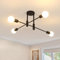 Goeco Vintage Industrieller Kronleuchter, 4-Flammig E27 Fassung Deckenlampe, Schwarz Retro Deckenleuchte für Schlafzimmer, Wohnzimmer, Esszimmer, 70CM (Ohne Glühbirnen)