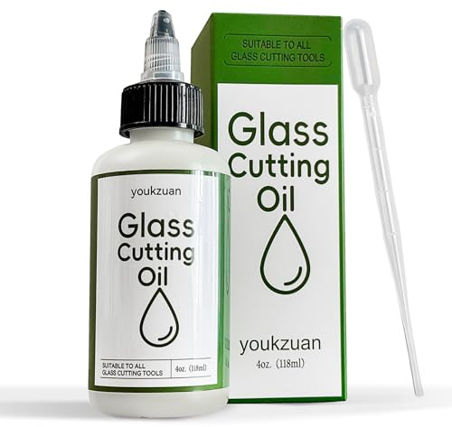 youkzuan Huile de coupe de vitrail de qualité supérieure de 113,4 g pour coupe-verre, huile de coupe de carrelage pour tous les outils de coupe de verre, fournitures de coupe de bouteilles, réparation