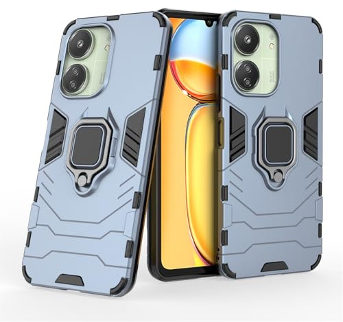 betterfon Hülle Handyhülle Kompatibel mit Xiaomi Redmi 13C / C65 | Handyhülle Stoßfest 360° Drehbarer Ring Ständer TPU Silikon Back Cover | Türkis
