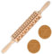 Mattarello Decorativo di Natale, FURNSII Mattarello Decorato in Legno per Natale Ø 4,5 × 39 cm, Mattarelli Decorativi Natalizio Goffrato Rolling Pin per Biscotti Pasticceria Pizza