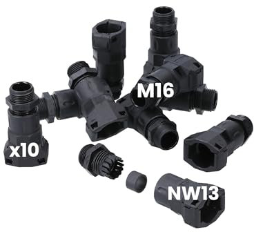 Kalitec 3805622 - Raccordo per tubo corrugato station wagon Nw13 M16 I, colore nero, IP68, raccordo I, raccordo combinato, sistema a scatto