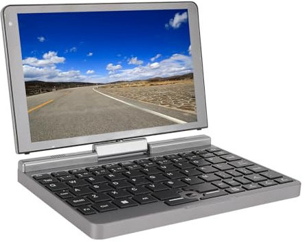 8-Zoll-Laptop, 2-in-1-Klein-PC-Computer mit N100-CPU, 12 GB LPDDR5, 256 GB SSD, WiFi6, BT5.2, 360-Grad-Drehung, Touchscreen-Laptop für Wins 11 Pro (EU-Stecker)