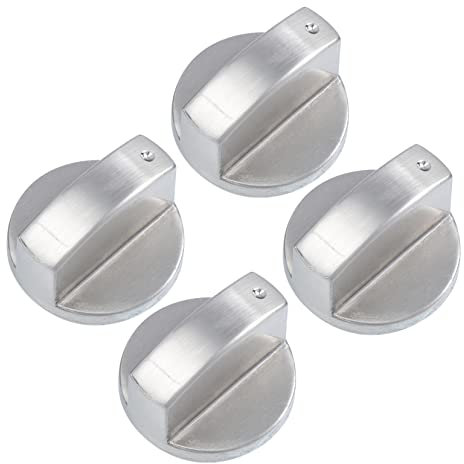 jojofuny 2 Ensembles Bouton De Cuisinière À Gaz Boutons De Commande Du Poêle Remplacement Des Boutons De Cuisinière Bouton De Commande De La Cuisinière Silver Alliage De Zinc 4 Pièces * 2