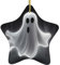 Sternförmiger Weihnachtsbaum, Keramik, zum Aufhängen, Schwarz und Halloween-Geist, Weihnachtsbaumschmuck, doppelseitig, bedruckt, Weihnachtsanhänger für Weihnachten, Familie, Party, Urlaub, Dekoration