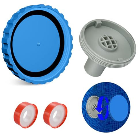 Winterverschluss Set mit Passenden Dichtungen, Winterstopfen Pool für Intex und Bestway Pools, Pool Zubehör Winter, Stopfen Verschlusskappen Schlauch Pools (A)