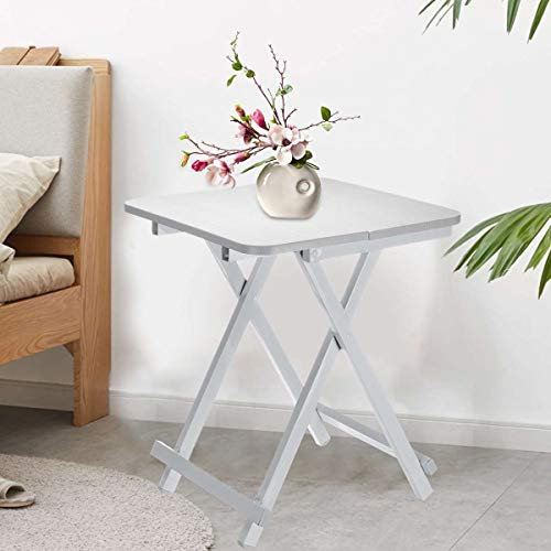 WADRBSW Klapptisch Couchtisch Klapptisch Home Couchtisch Schlafsaal Wohnzimmer Einfacher Kleiner Apartment-Esstisch Kleiner Tisch Beistelltisch (Farbe: Weiß) to Pursue Happiness