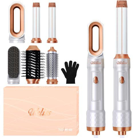Moldeador Pelo 6 en 1, UKLISS Cepillo de Aire con Peine Secador de Pelo, Secador Cepillo, Secador Alisador, Secador Y Plancha Pelo, Moldeador de Pelo per Seca, Alisa, Moldea y Da Volumen, 1000w