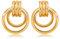 Toplstud Gold Ohrclips für Damen, 14K Vergoldete Doppelkreis Clip Ohrringe, Hypoallergene Creolen Ohrringe Schmuck für Damen Frauen Mädchen