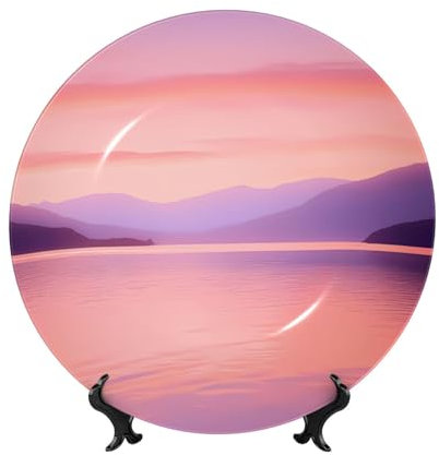 PHAYAH Quiet Lake Bone Assiette décorative en porcelaine durable lisse et parfaite pour la maison, le bureau et le café, 15,2 cm