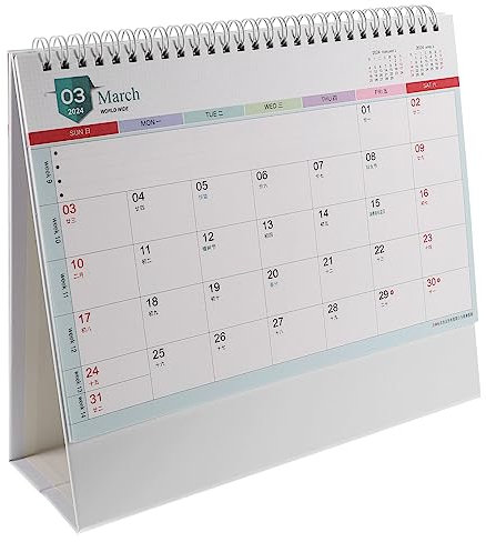 STOBOK Tischkalender Monatskalender Klappkalender Für Schreibtisch Freistehend Aus Stabilem Material Für Büro Und Zuhause