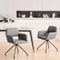 WEALTHOUSE Set von 2 modernen Make-up-Stühlen aus Kunstleder für Wohnzimmer und Schlafzimmer mit ergonomischem Design und Metall-Fußgestell – Bequeme Sitzgelegenheit (Grau)