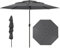 COSTWAY 3-stöckiger Sonnenschirm, 300 cm Gartenschirm windfest stabil, Terrassenschirm mit Kurbel, beidseitig um 30° knickbar, Balkonschirm belüftet, Marktschirm für Garten, Balkon (Anthrazit)
