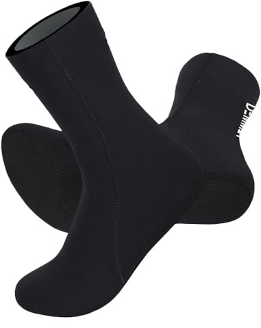DEMMET Neopren Socken 7MM Tauchsocken Männer Frauen Neoprenanzug Sock Hochelastische gebürstete Warm rutschfeste Socks Schwimmen Strand (DE/NL/SE/PL, Alphanumerisch, L, Regular, Regular, 7MM Sock)