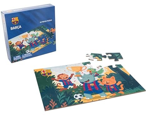 FC Barcelona - Kinderpuzzle mit 24 Teilen ab 3 Jahren - Illustration mit offiziellem Teamfoto - Lernspiel zur Förderung von Motorik und Logik - Offizielle Barça-Lizenz