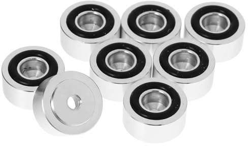 MALUGOGO Speaker Isolation Feet Aluminum Alloy Anti Vibration Pads | 8PCS Audio Equipment Foot Pads, Shock Absorbing Design, Silver Finish for Amplifier Speaker CD Player Turntable
