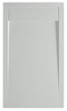 Duschtasse 70 x 190 cm mit Marmorgitter Vulcano Line Slim Perlgrau Ral 7035 aus Harz und Marmor, mit Ablaufgarnitur - Shrink