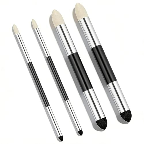 4 Dual-Tip Artist Blending Sponge Pens Dual Tip in 2 Sizes for Oil Pastels | reusable soft drawing tools, double-ended tips, for oil pastel blending lightening and highlights, student friendly