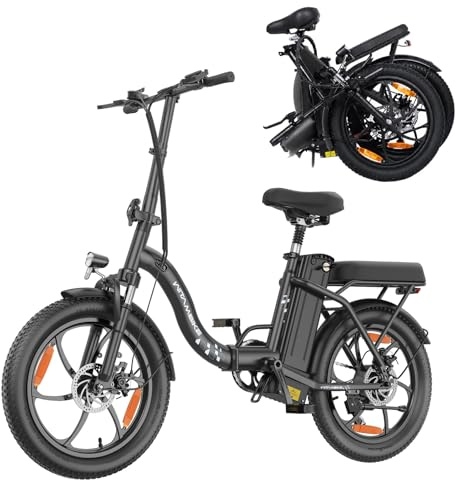 ZAZAWORK Vélo électrique pliable, 250 W, 48 V, 16 Ah, 80-100 km, pour adultes, vélo électrique avec amortisseur et dérailleur 7 vitesses, pour homme et femme
