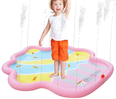 Splash Pad - Paddling Pool | Available with Interactive Play Mat Design, Outdoor Water Toy with Activity Mat, Pool for Girls and Boys for One AQ Game