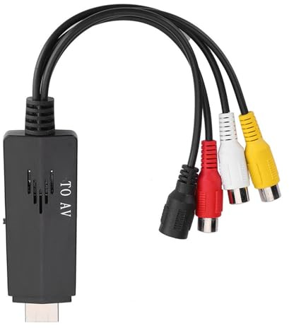 Chiyyak 1080P HD-Konverter-Adapterkabel Schwarz für zu mit Breiter Kompatibilität für TV, Videorecorder, DVD