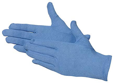 Jah 3101 - Guantes de algodón (12 pares, peso medio, talla 10), color azul