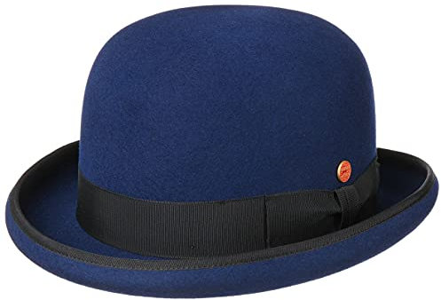 Mayser Viril Melone Hut Bowler Anlasshut Wollfilz Made in EU Herren Winter dunkelblau 60 cm
